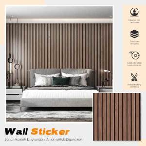 Wallpaper Sticker Dinding Motif Wood Panel Ukuran 45 cm x 8 Meter