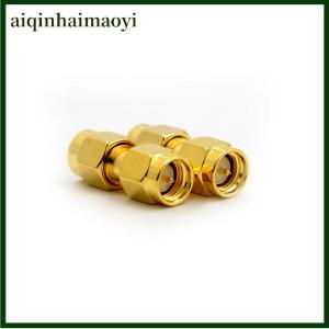 aiqinhaimaoyi 2Pcs SMA Male to SMA Male Plug in series RF Coaxial Adapter Connector