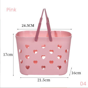 hayylife Keranjang Mandi Genggam - Keranjang Mandi Berbentuk Hati Genggam Keranjang Penyimpanan Perlengkapan Mandi Keranjang Mandi Berlubang Shower Caddy HL-AGB901