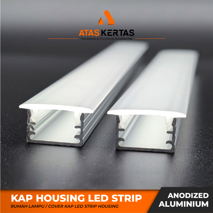 Aluminium led strip housing profile kap rumah lampu led strip 100 cm ...