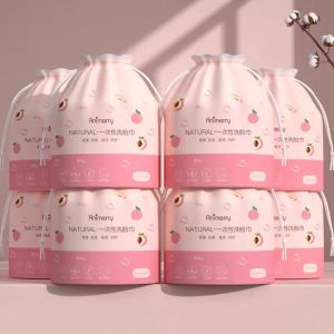 Cuộn khăn mặt khô tẩy trang khăn giấy cotton lau mặt dùng một lần kèm túi đựng màu hồng xinh xắn