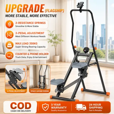 GO FUN Stair Climber Stepper Foldable Home Fitness Machine with LCD Counter