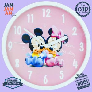 Jam Dinding Analog Hiasan Kamar Karakteranak BestSeller Karakter NN1717 Unik Daisy Duck Bagus