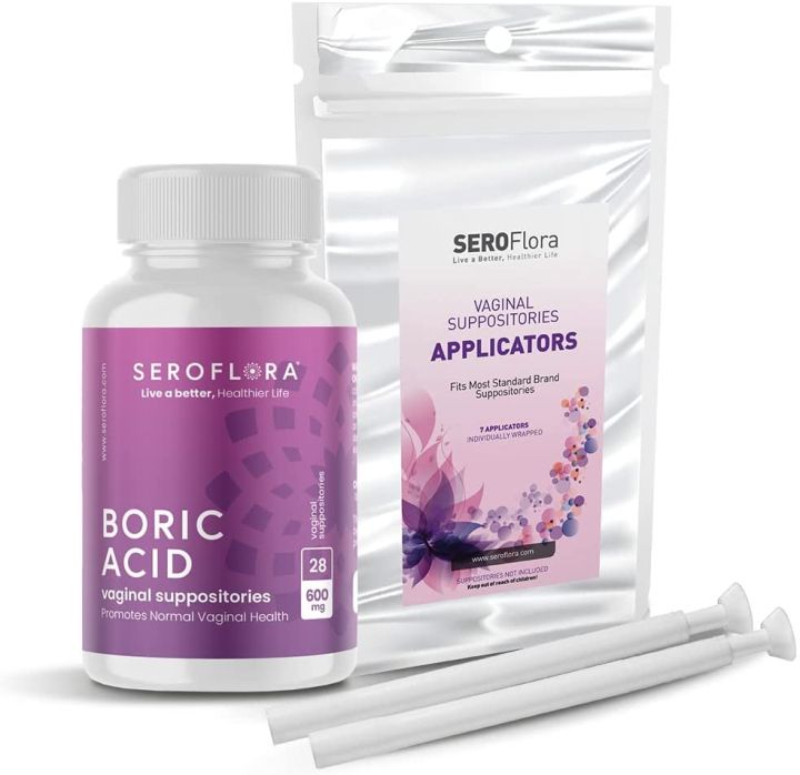 Seroflora Boric Acid Vaginal Suppositories for Women with Suppository