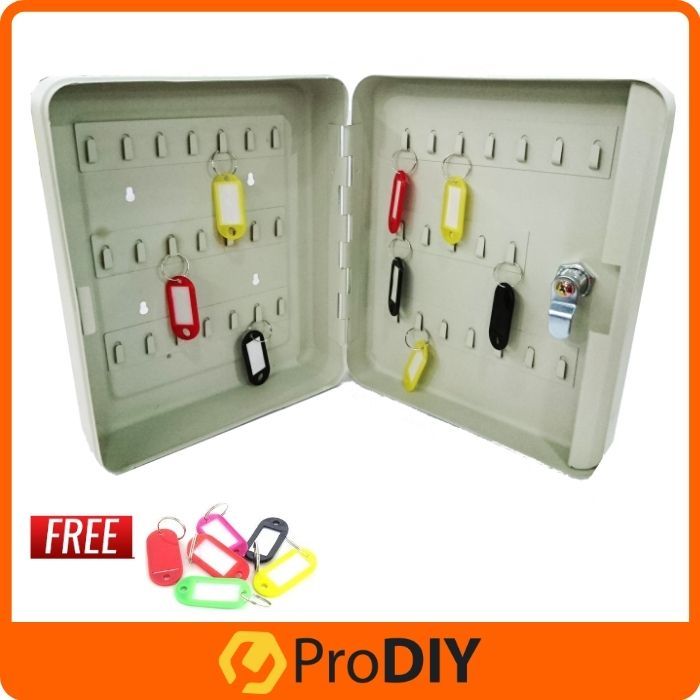 48 / 60 / 80 Keys Box Lockable Security Metal Key Cabinet Storage Box ...