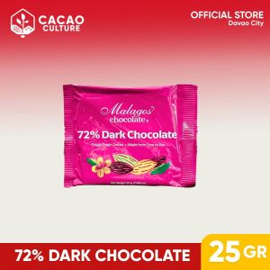 72% Dark Chocolate Bar 25g - MALAGOS - Indulgent Trinitario Dark Chocolate