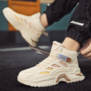 GRAEAE New Mens Sneakers Casual High-Top Breathable Mesh Skateboard Shoes Trendy Versatile Shoes For Youth