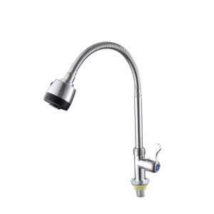 【free shipping】304 Stainless Steel Single Cold Black Kitchen Water Faucet Flexible Universal 360 Swivel Spout Sink Mop Laundry Sink Faucet