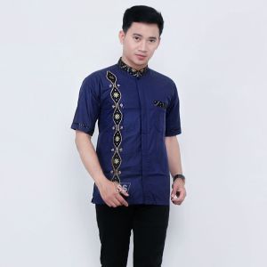 [BISA COD] koko kombinasi  motif koko gempi / koko pria / fashion pria / koko batik / koko muslim - batik nawa kartika