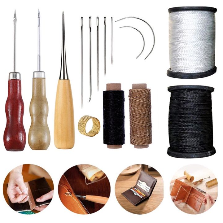 Nylon Thread Detachable Sewing Shoe Repair Tool Awl Leather Craft Kit