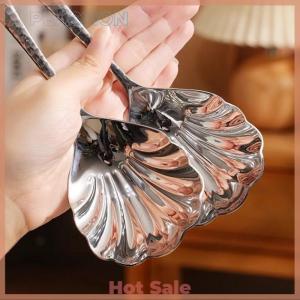 [A Peassion]💖[HOT SALE]🎈🎈 Shell Shape Stainless Steel Spoon With Long Handle Ladle Restaurant Dessert Spoon Ice Cream Scoops Kitchen Accessories Tool