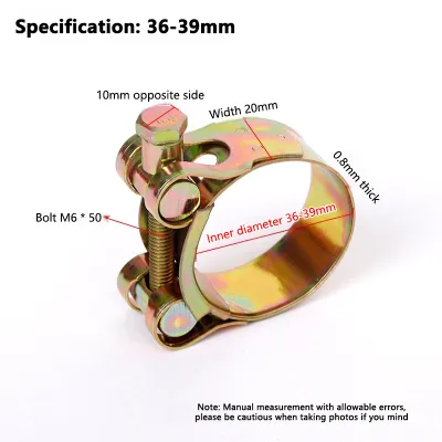 Motorcycle Exhaust Pipe Muffler Clamp Fixed Water Pipe Clamp Adjustable Pipe Clamp Fastener