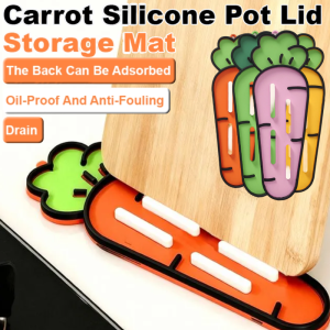 Heat Insulation Antiscald Protection Desktop Kitchen Nonslip Cooktop Drainage Storage Mat Multifunctional Silicone Pot Lid Storage Mat 厨房灶台排水储物垫