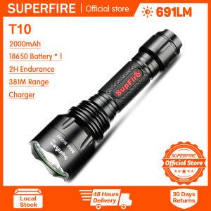 SUPERFIRE Flashlight T10 LED High Power Flashlight 1100LM High Brightness Torch Light Home Outdoor