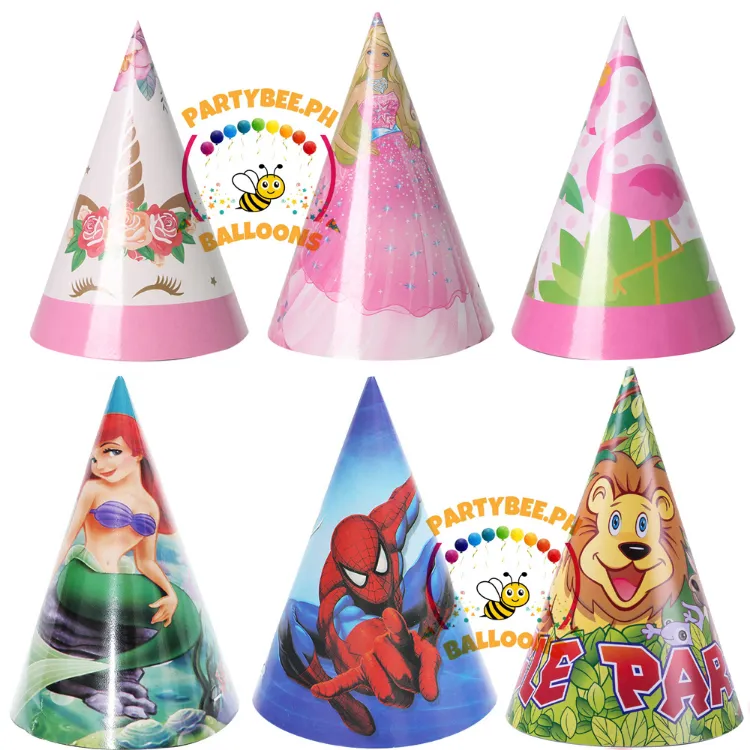 10pcs/Pack Kids Party Hats Birthday Celebration Adorable Party