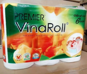 Lốc 6 cuộn giấy vệ sinh VINAROLL không lõi (1 lốc 6 cuộn)
