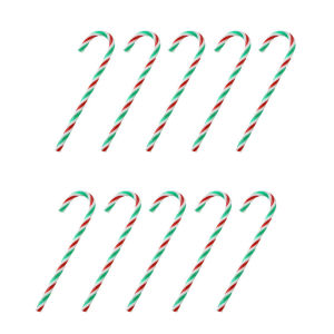 【On Sale】10Pcs Christmas Canes Christmas Tree Decoration 15cm Acrylic Candy Canes New Year Hanging Crutch Pendant Decor Ornaments