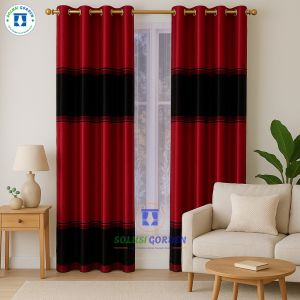 Solusi Gorden Jendela Pintu Ruang Tamu Mewah Kain Blackout Import Tebal Tidak Terawang