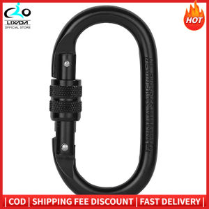 LIXADA 25KN Professional Climbing Carabiner Screw Locking Gate Carabiner Heavy Duty O-shape Steel Climbing Buckle Lightweight Hammock Locking Clip for Climbing Rappelling Canyoning Hammock Climbing Gear Quick Clip Equipment