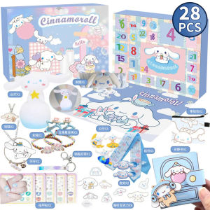 NEW Sanrio Cinnamoroll Christmas Advent Calendar Kawaii Kuromi Anime Cartoon Random Figure Ornament Keychain Gift Children Toy