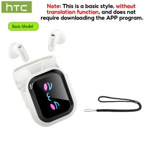 HTC NE20 AI Translator Earbud 134 Languages Translation Smart LCD Screen Bluetooth 6.0 TWS Bass Quality Wireless Bluetooth Earphone With Mic HD Call Sport Headset IPX4 Waterproof