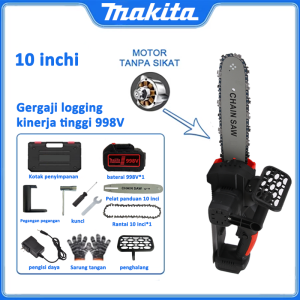 MAKITA Mesin Chainsaw 4 Inch Cordless Chainsaw 48V Gergaji Baterai Gergaji Rantai Elektrik Mini 2 baterai Gergaji Listrik