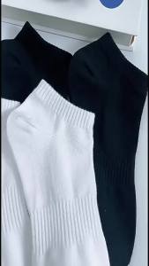 10 Pairs Classic Black/White Business Men Cotton Socks Summer Autumn High Quality Women Solid Color Ankle Boat Socks