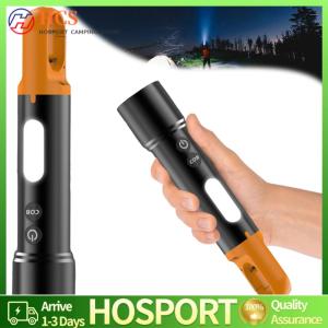 【HCS】Mini Flashlight High Brightness Torch USB Rechargeable LED Camping Flashlight Multi-Function Torch for Outdoor Emergency