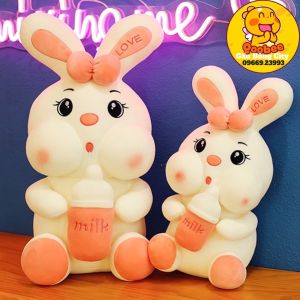 Thỏ Bông Ôm Bình Sữa - Gấu Bông Thỏ Cao Cấp Gấu Bông City