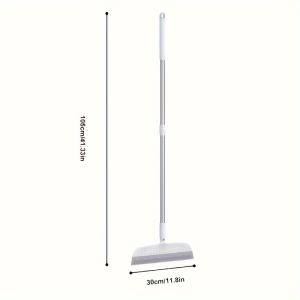 Flexible Magic Broom and Squeegee for Floors Glass and Tiles – Long Handle Cleaning Tool with Perforated Bristles for Water Dust and Pet Hair Removal – Pet Hair Cleaner | Sleek Handle Design | Flexible Bristles Dog Hair Broom