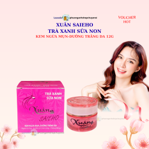 Kem mụn xuân saieho trà xanh sữa non 12g cho da nhạy cảm