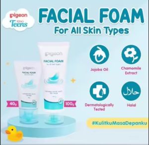 ORI BPOM PIGEON TEENS Facial Foam/ Pembersih Wajah Khusus Remaja/Pembersih Wajah Berjerawat Kering Normal