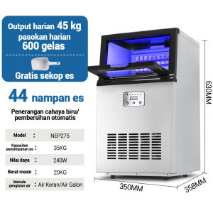 Mesin Es Batu Kristal 45kg/65KG/85KG perhari Mesin Es Mesin es komersial terbaik untuk Cafe