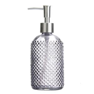 Refillable Glass Soap Dispenser Leakproof Pump Liquid Container For Sink Countertop 400ml Bathroom