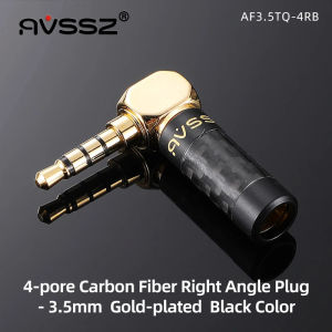 AVSSZ Jack 3.5mm/2.5mm/4.4mm Stereo TRRS Carbon Fiber Headphone Welding Plug Straight / Angle 3 4 5 Poles DIY Repair Replacement
