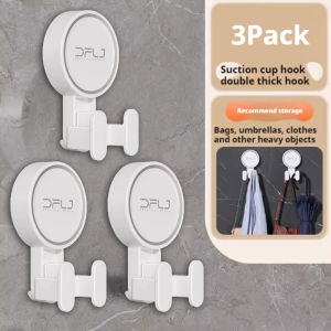 3pcs Suction Cup Hook Punch-free Strong Vacuum Load-bearing Adhesive Kitchen and Bathroom Towel Seamless Hook