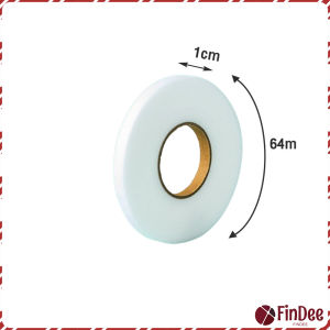FinDee เทปสองด้าน ความยาว 64m สำหรับอุปกรณ์เย็บผ้าเสื้อผ้า DIY Interlining tape