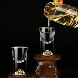 ✨[nappa] Luxury Vodka Sake Shochu Bar Liqueur Double Bottom Foil Tea Cup High-end Gifts Hard Liquor