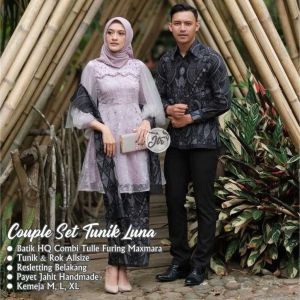 Kebaya Set Tunik Luna Kebaya Tunangan Kebaya Wisuda Kebaya Remaja / kebaya brukat modern kondangan / kebaya brukan modern remaja / kebaya set rok / kebaya batik wisuda