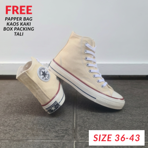 OBRAL SEPATU SNEAKERS CONVERSEEE 70S HIGH BLACK WHITE GLOSSY IMPORT QUALITY 36-43 SEPATU HITAM PUTIH SEKOLAH KERJA KANVAS 100%