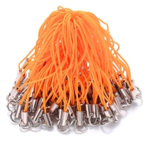 KNQ12 Handmade Materials 100pcs Polyester Cord Key Ring Chain DIY Craft Mobile Straps Lanyard Strap Cord Keychains Cord Jump Ring Lanyard Rope DIY Keyring Pendant