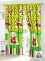 Mga kulay rosas at berdeng magandang kurtina ng panda ay popular sa mga bintana, kuwarto at banyo 100 * 210cm1PC. 