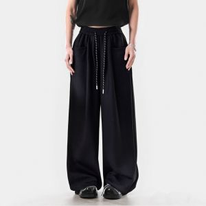 New mens wide-leg pants with a sense of drape straight-leg pants loose floor-length casual pants