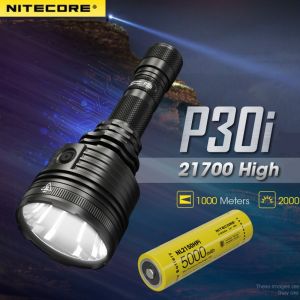 NITECORE P30i Flashlight 2000Lumens Rechargeable 7 Lighting Modes + Rsw2i Remote + 5000mAh 21700 Hard Light High-Powerful Spootlight For Searching