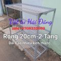 kệ sắt v lỗ 2 Tầng (Rộng 20cm) Vỉ lưới sắt ô vuông,Dài Cao nhiều kích thước. 