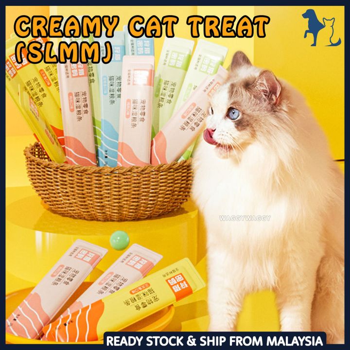 WaggyWaggy Creamy Cat Treat SLMM High Vitamin Cat Snack Cat Stick Cat