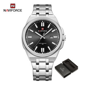 NAVIFORCE Watch for Men Business Casual Waterproof Wristwatch Elegant Quartz Date and Luminous Display Stainless Steel Strap Original Brand