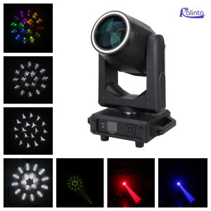 230w 7R beam moving head with led string 12 colors 16 patterns 6+12 double-layer prismrainbow effect LCD disaply