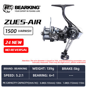 Bearking New ZEUS II Generation: Anti-Corrosion Lightweight Spinning Reel with 9+1BB Stainless Steel Sealed Bearings 6.2:1 Gear Ratio Up to 7KG Max Drag Available in 6 Models