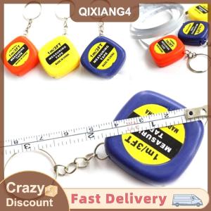 【SDJZT】 1Pc Mini keychain key ring easy retractable tape measure pull ruler 1m